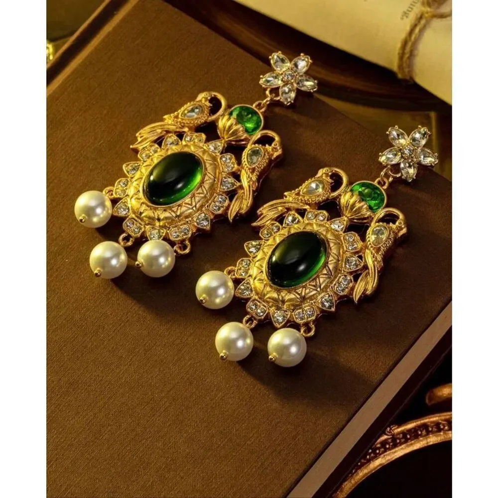 Vintage Victorian Style Pearl Earrings